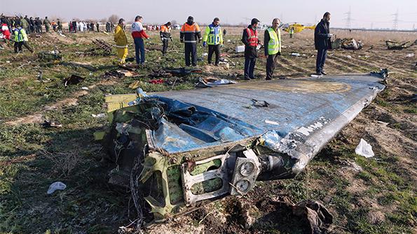 crash site of Ukraine International Airlines Flight 752