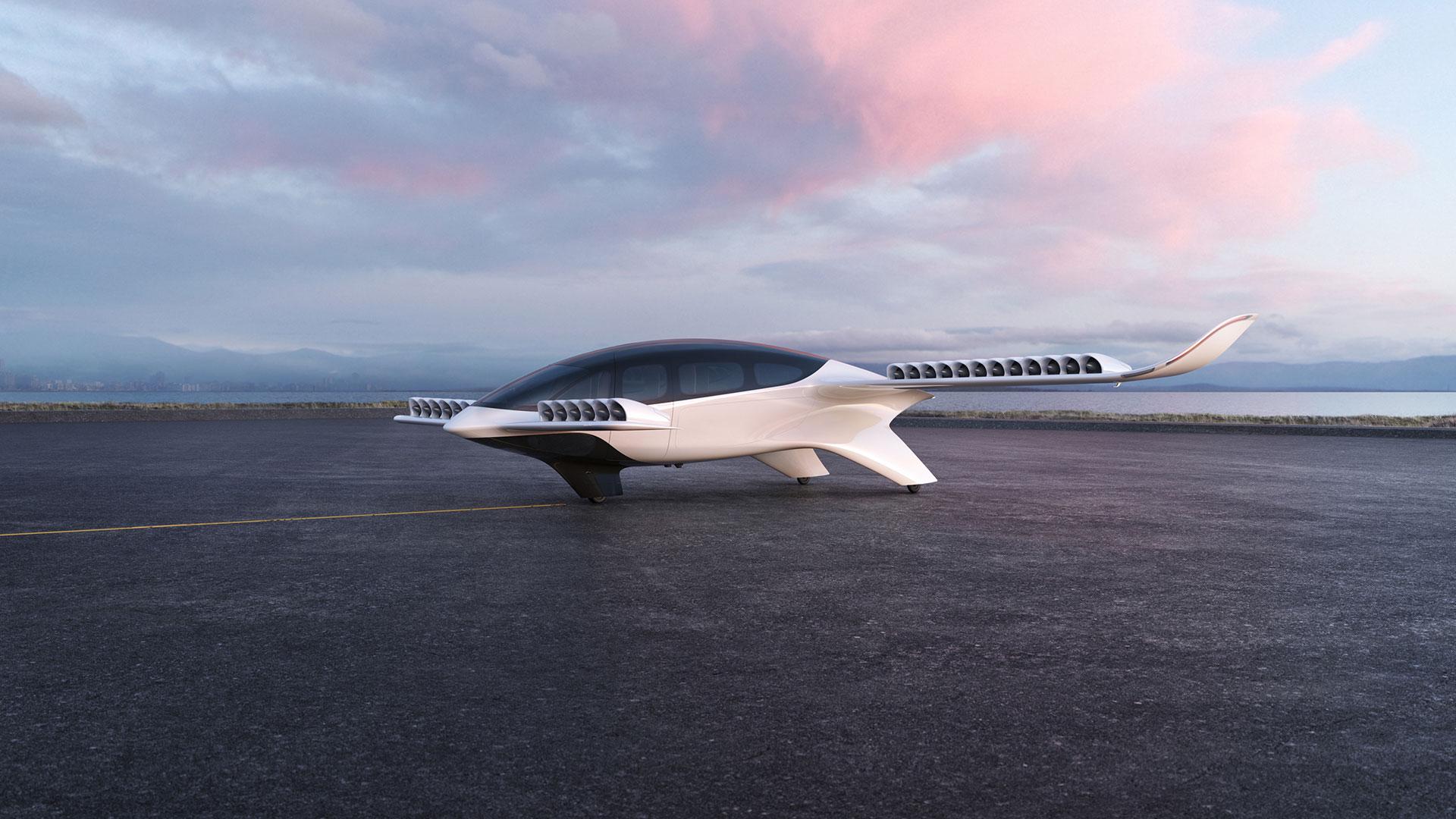 Rendering of Lilium 7-seat jet concept.