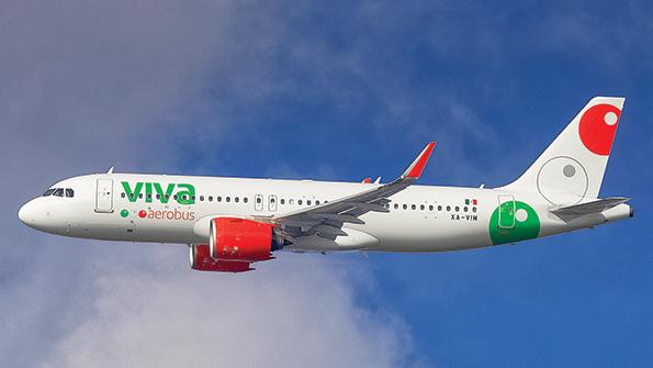 Viva Aerobus aircraft in flight