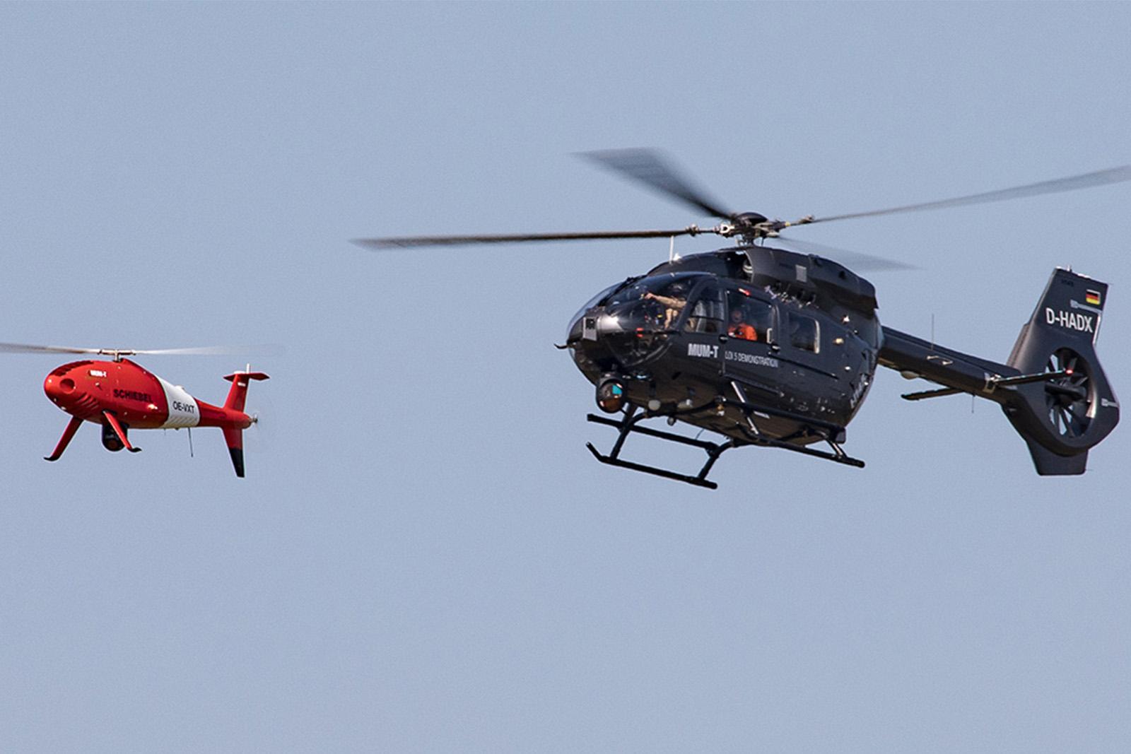 H145 and S-100 in aerial tests.