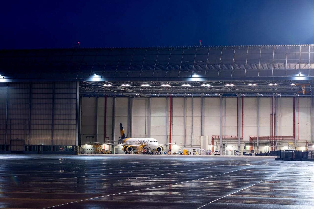 condor jet in hangar
