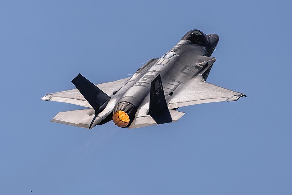 F-35A Lightning II with afterburner lit