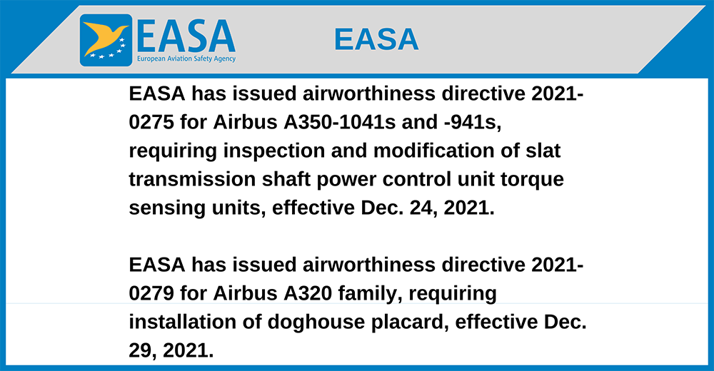 Global Regulatory Update, Dec. 19-25, 2021 | Aviation Week Network