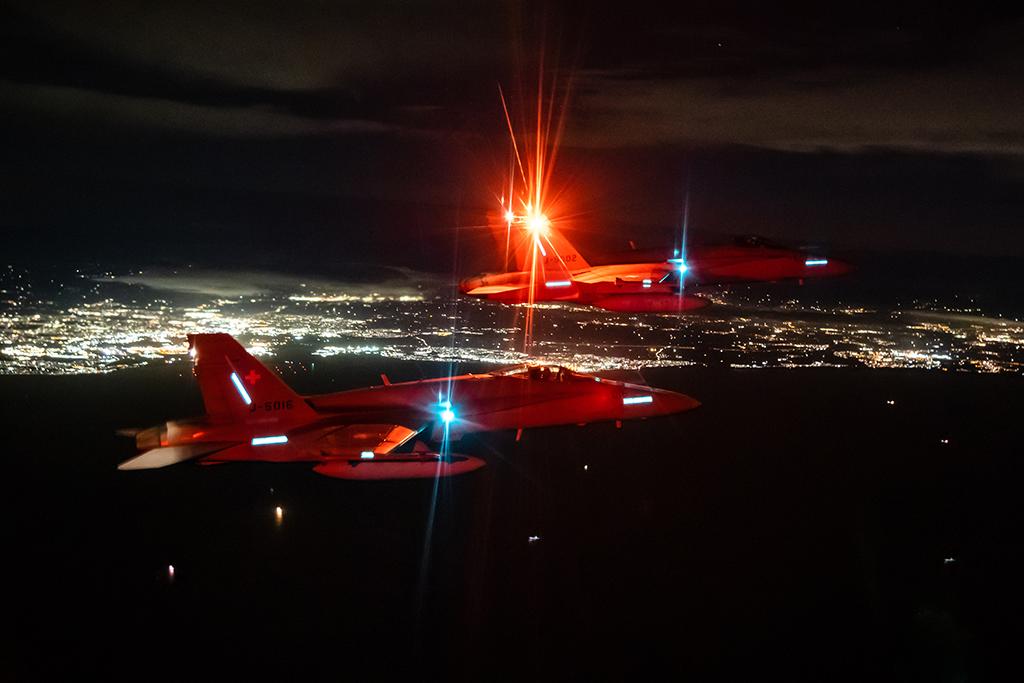 F/A-18Cs at night