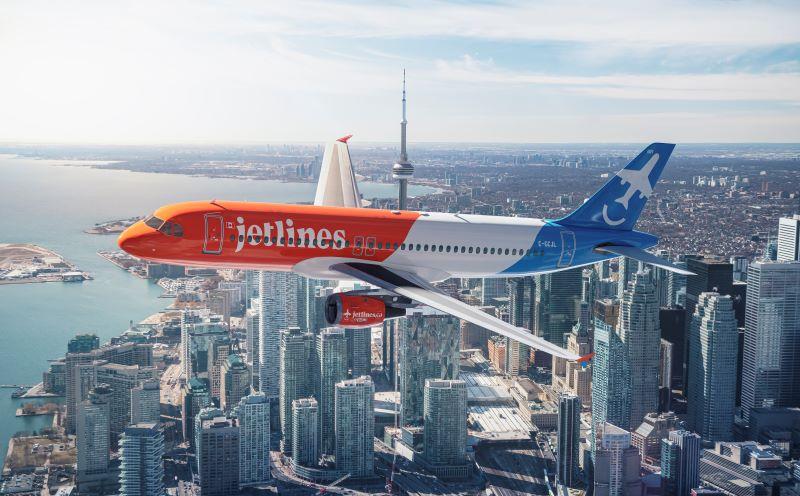 Jetlines A320ceo over Toronto