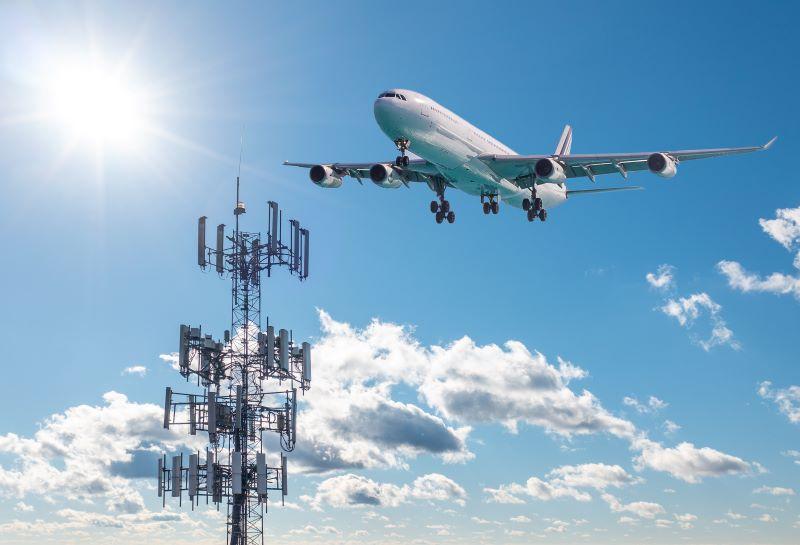 5G tower and airplane