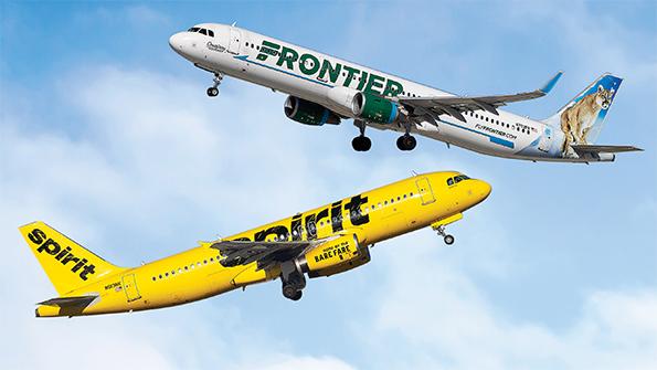 Frontier and Spirit aircraft in flight