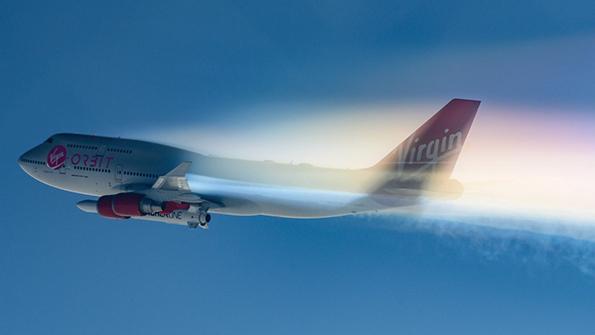 Virgin Orbit aircraft in sky