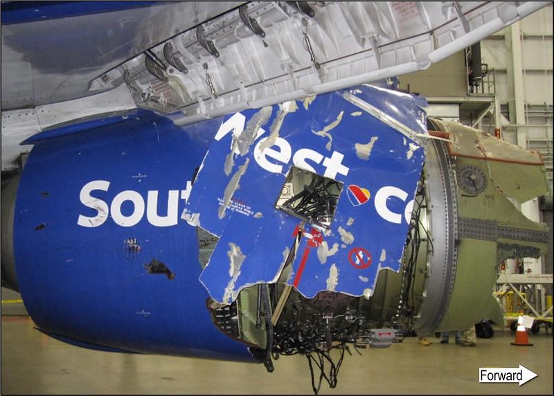 damaged southwest airlines nacelle