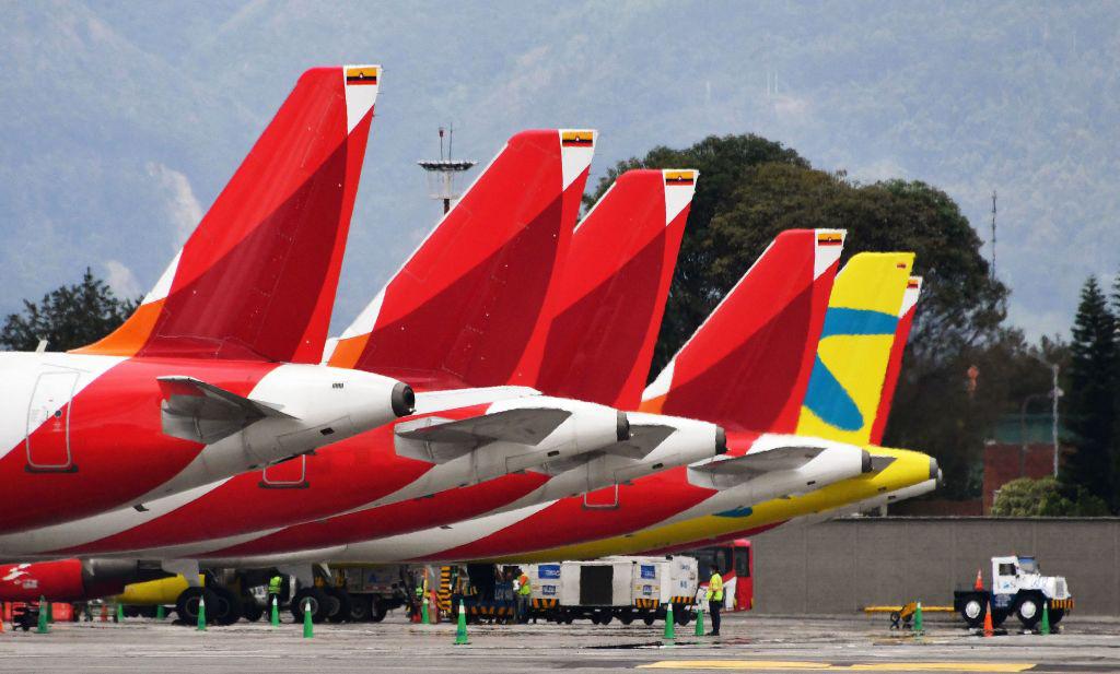Avianca and Viva tails at Bogota airport
