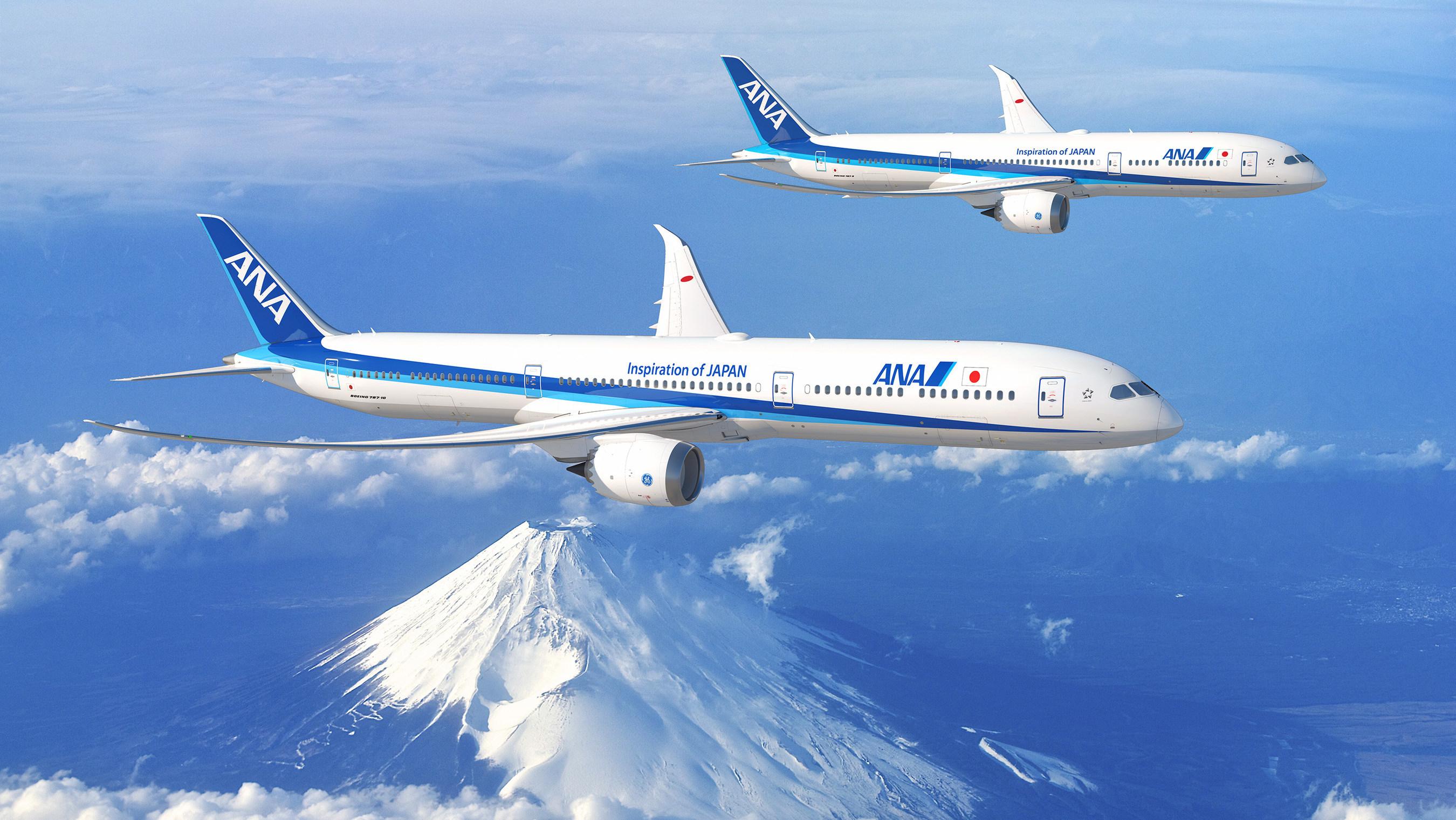 ANA 787s over Mt Fuji