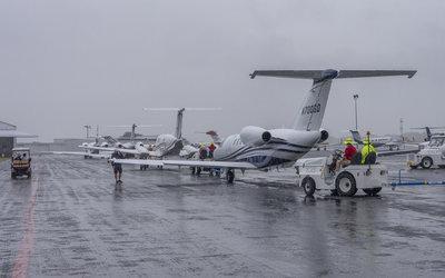 Aircraft arrive in Orlando carrying athletes and coaches for the Special Olympic Games.