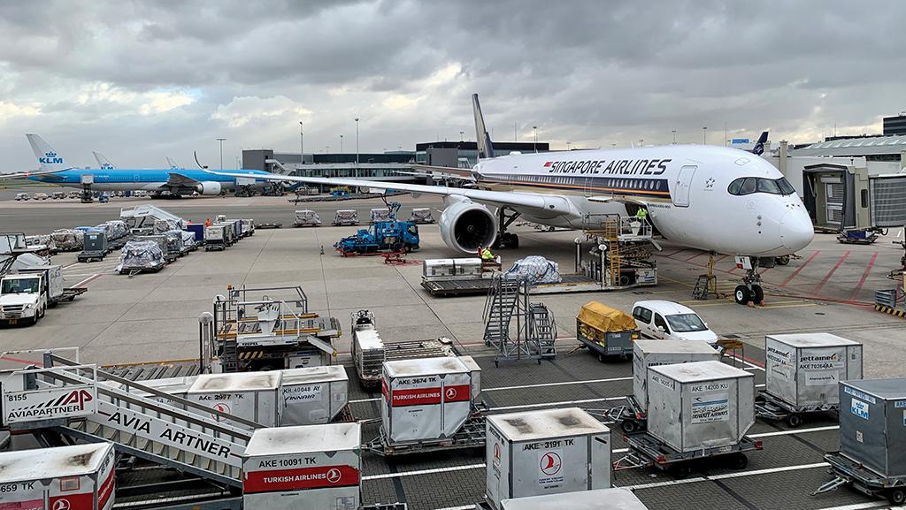 Singapore Airlines aircraft at airport