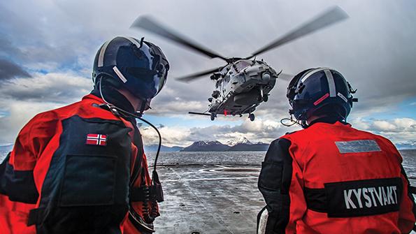 Norwegian NH90 helicopter landing