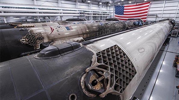 SpaceX Falcon launch vehicle in Hangar X