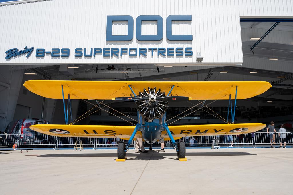 Staggerwing at B-29 Hangar