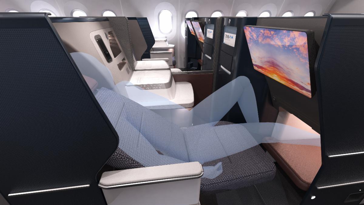 New aircraft seatback concept supports passenger 'micro-nesting