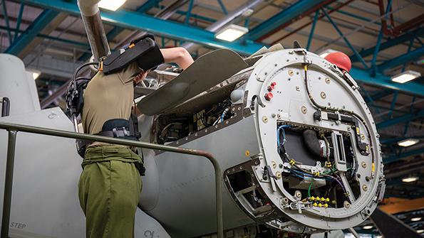 technician working on aircraft