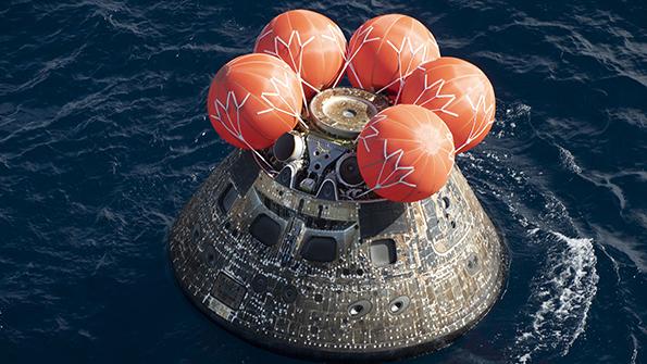 Orion crew capsule after splashdown