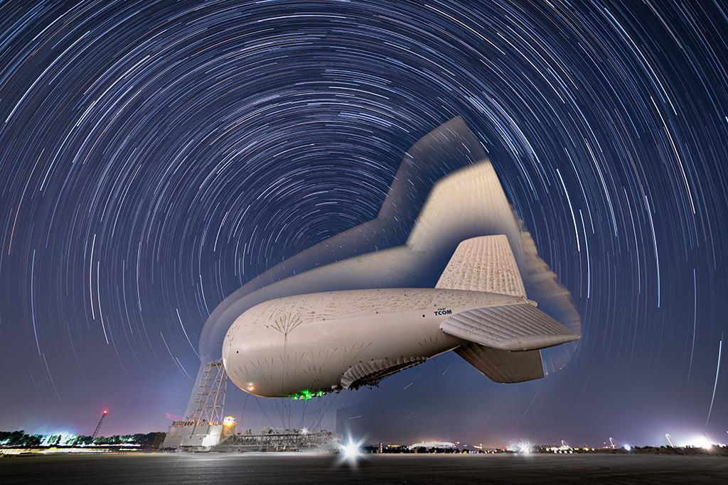 aerostat system being inflated