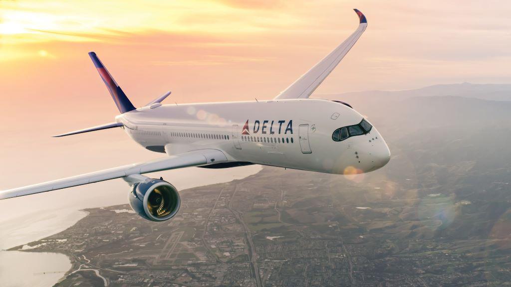 Delta Airbus A350 sunset