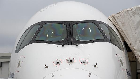 nose of the A350-1000 test aircraft