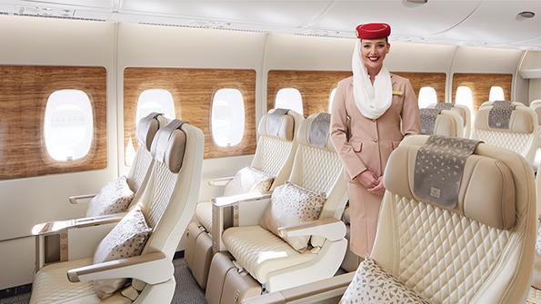 Emirates widebody premium-economy section