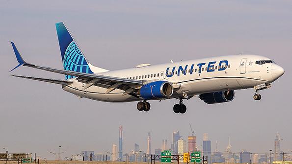 United Airlines aircraft in flight