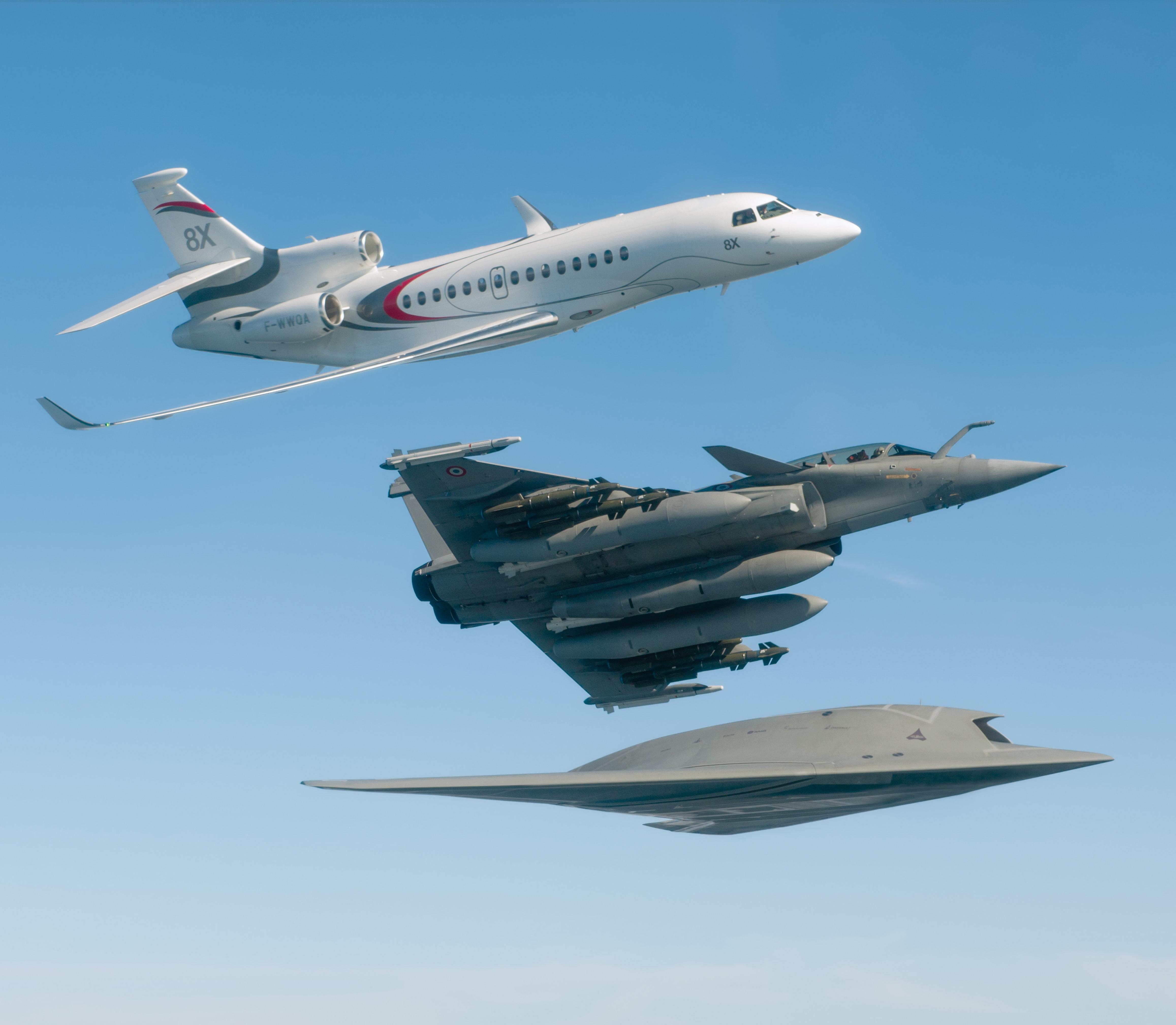 Dassault Falcon 8X, Dassault Falcon Rafale, and Dassault nEUROn