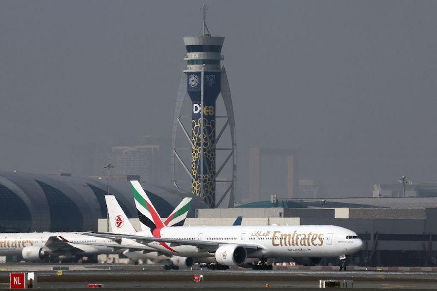 Emirates aircraft at Dubai International Airport
