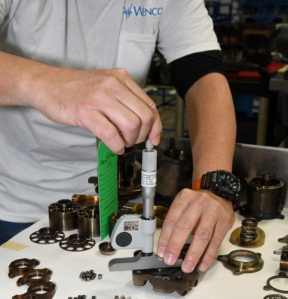 Technician repairing components