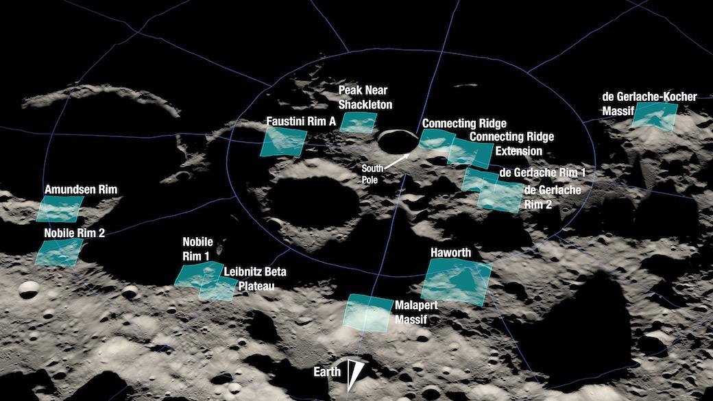 Artemis III lunar landing regions