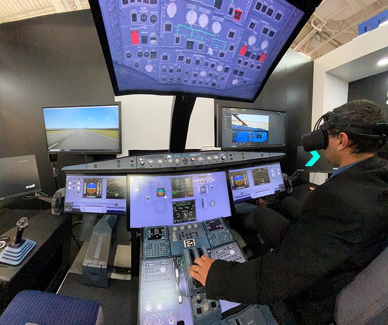 Airbus A320 FTD1 Flight Training Device with VR goggles