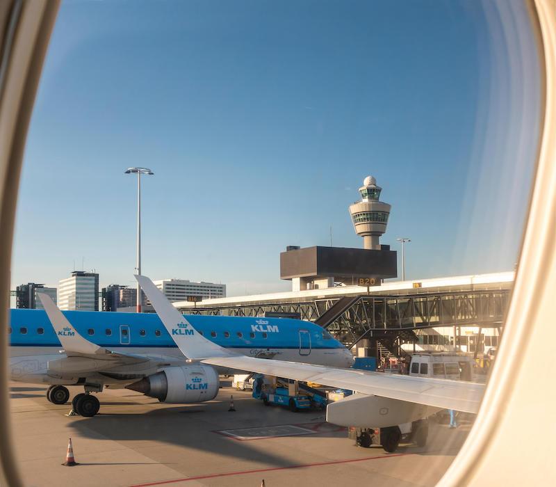 KLM at Schiphol airport Amsterdam