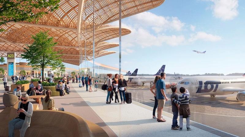 architect's rendering of new Warsaw airport