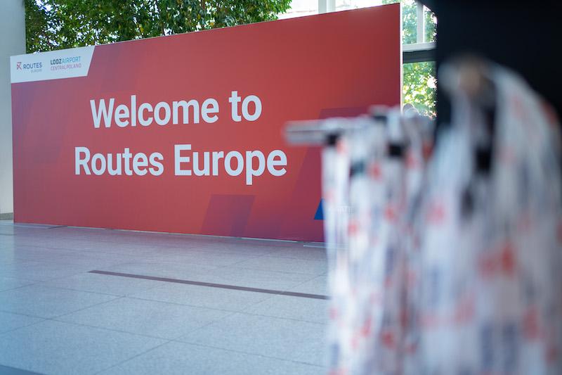 Welcome to Routes Europe sign