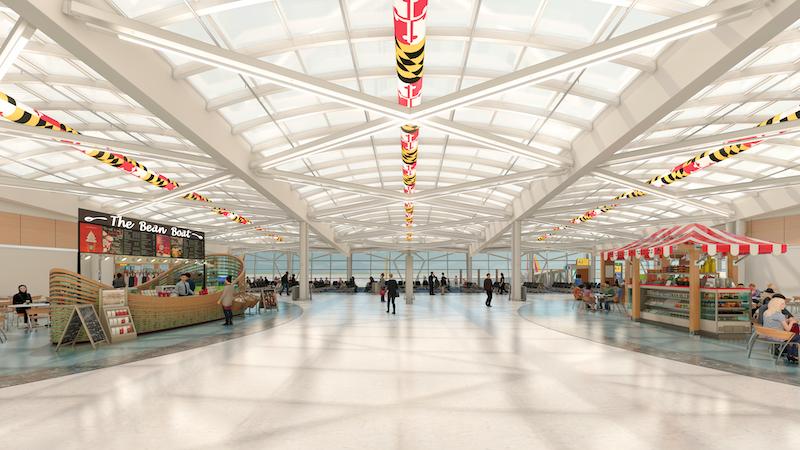 Rendering of 'A-B Connector' under construction at BWI