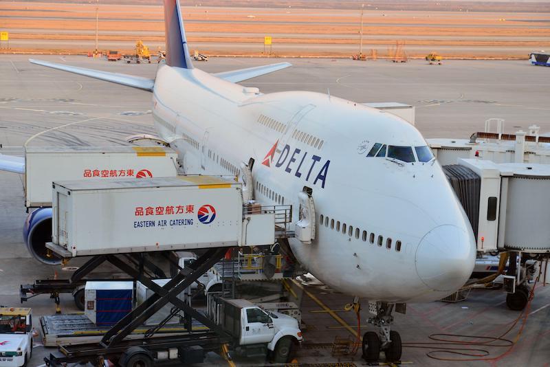 Delta Air Lines jet at Shanghai Pudong Airport