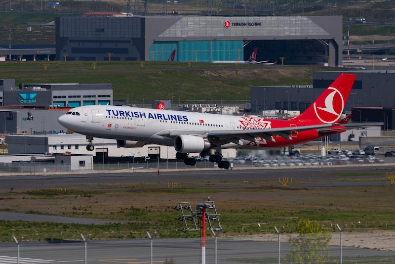 Turkish airlines jet at Istanbul airport