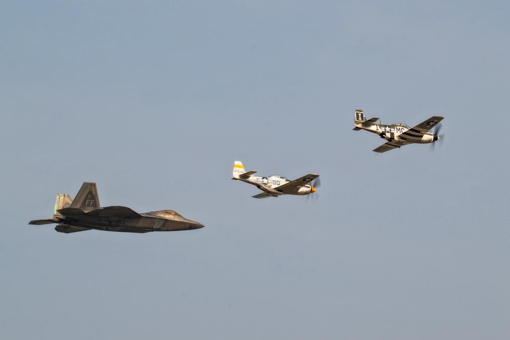 F-22 and P-51s
