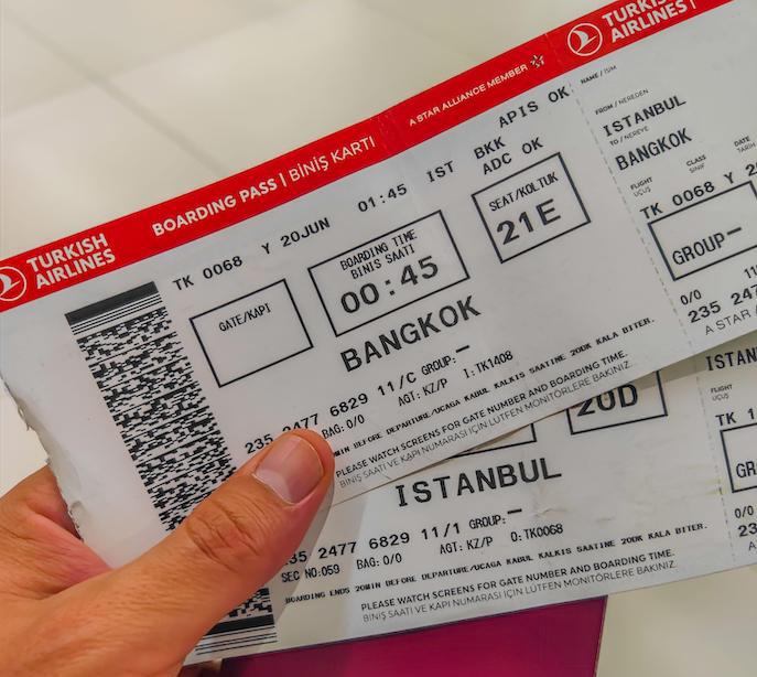 Bangkok istanbul boarding passes