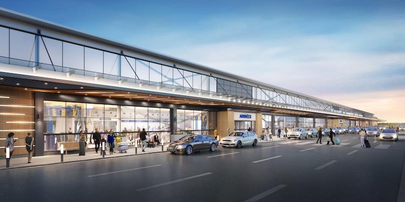 rendering of the new terminal at Montreal Saint Hubert Airport