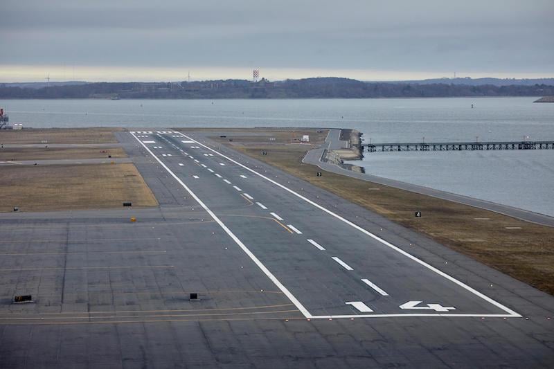 runway at Boston Logan airport