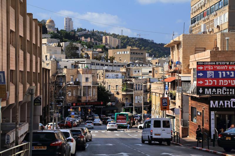 haifa streets with traffic Israel