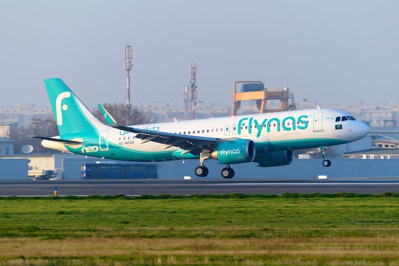 flynas airline Airbus A320 aircraft landing