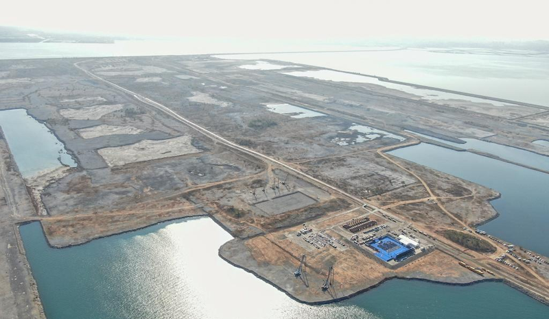 construction site of the Dalian Jinzhou Bay international airport