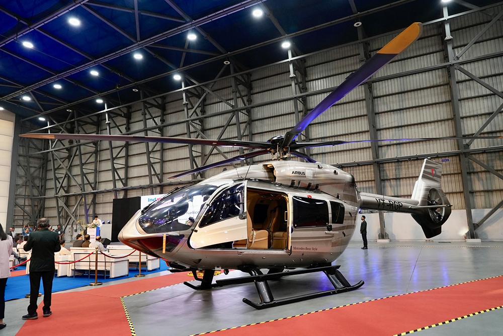 Airbus helicopter in Indamer's Nagpur MRO facility