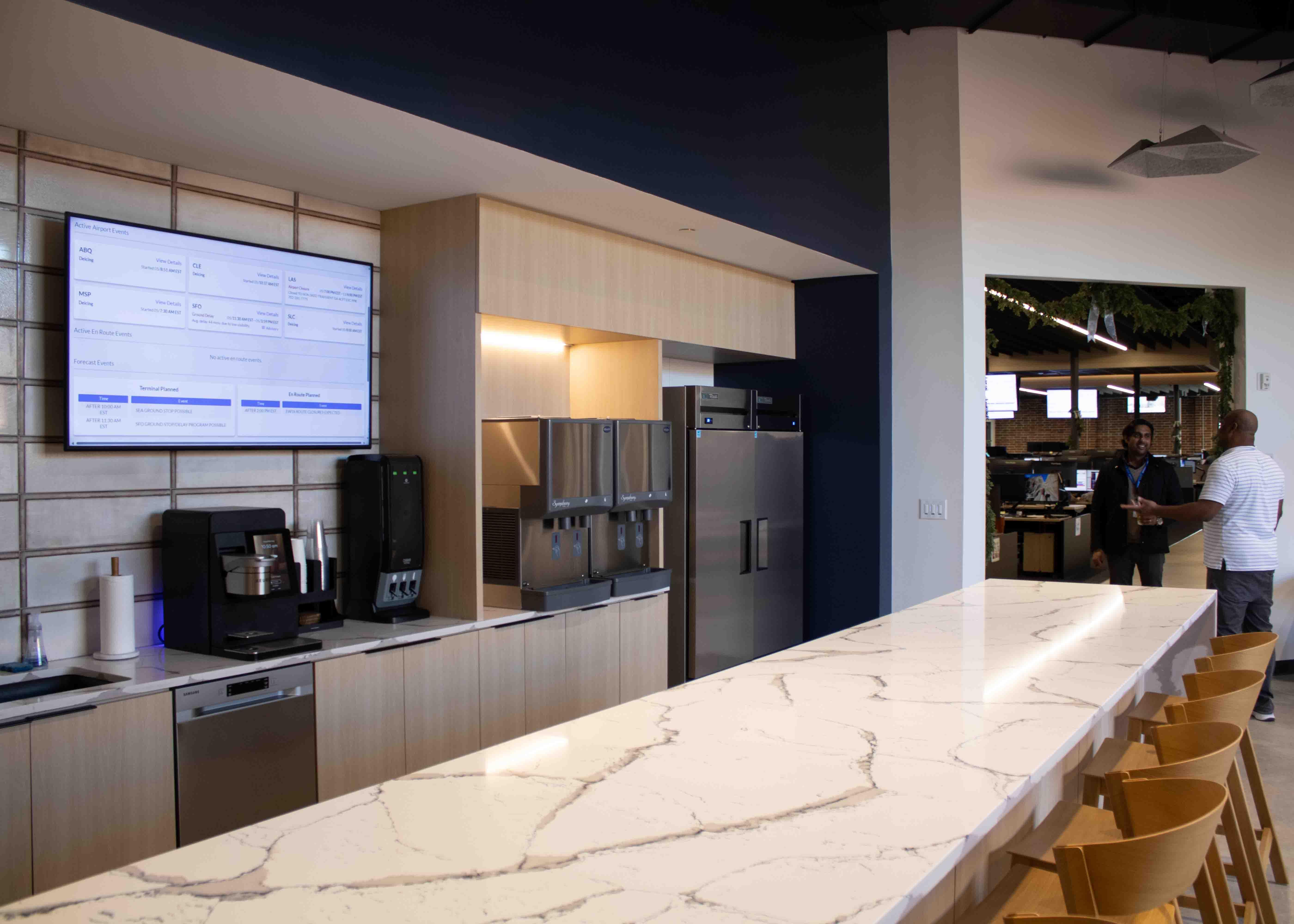 Kitchen inside Wheels UP MOC Breakroom