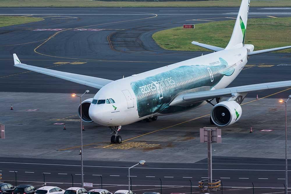 Azores Airlines aircraft parked at Ponta Delgada
