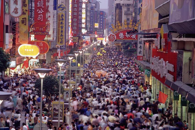 crowd in Shanghai